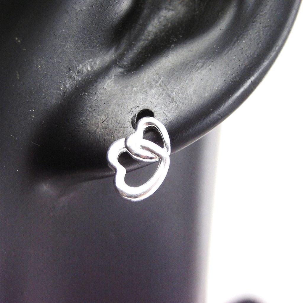 Les Trésors De Lily [F3938] - Boucles Argent 'Coeurs Entrelacés' argenté - 10x7 mm