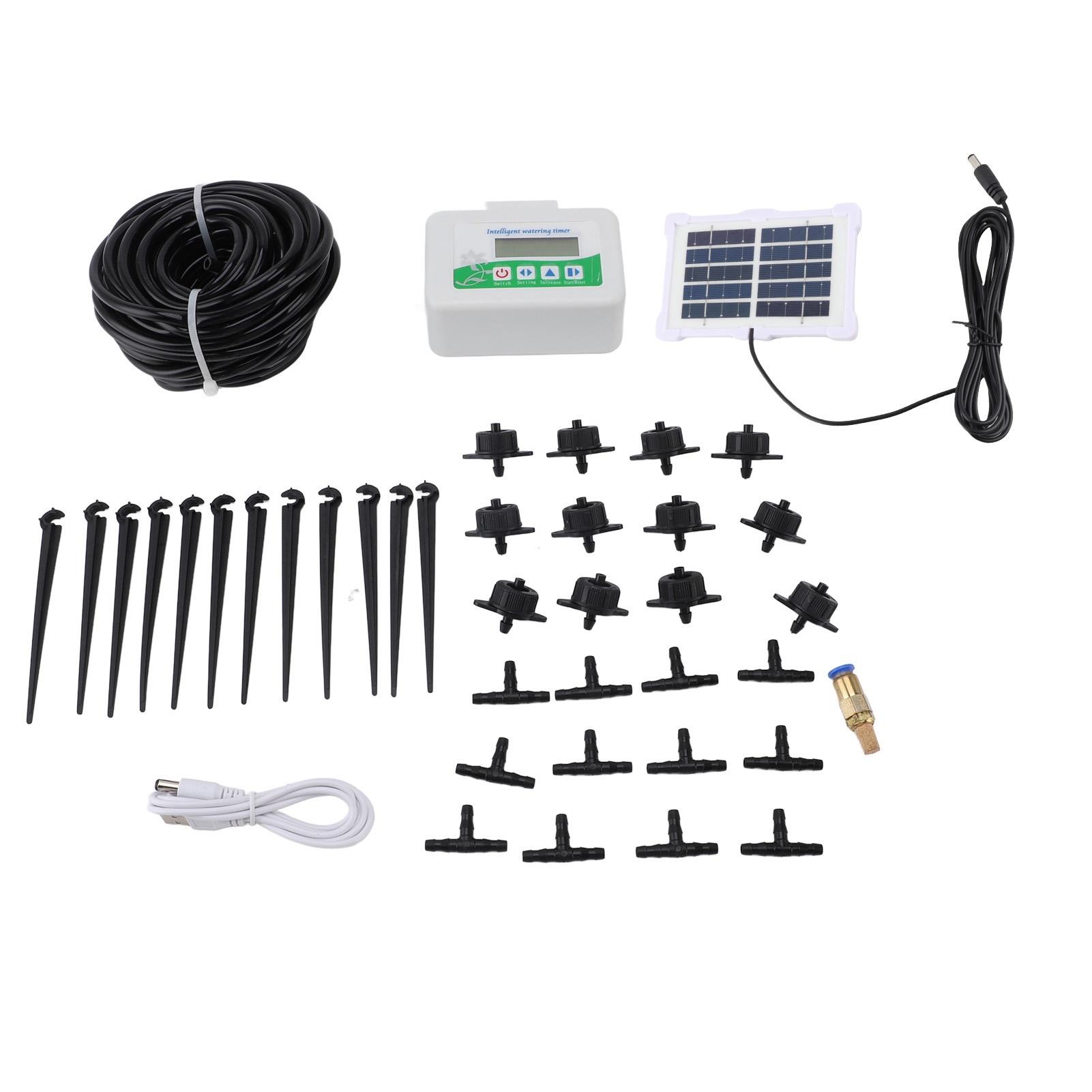 

Intelligent Watering Timer Programmable Energy Saving with Solar Panel Automatic Irrigation Timer for Garden Farmland