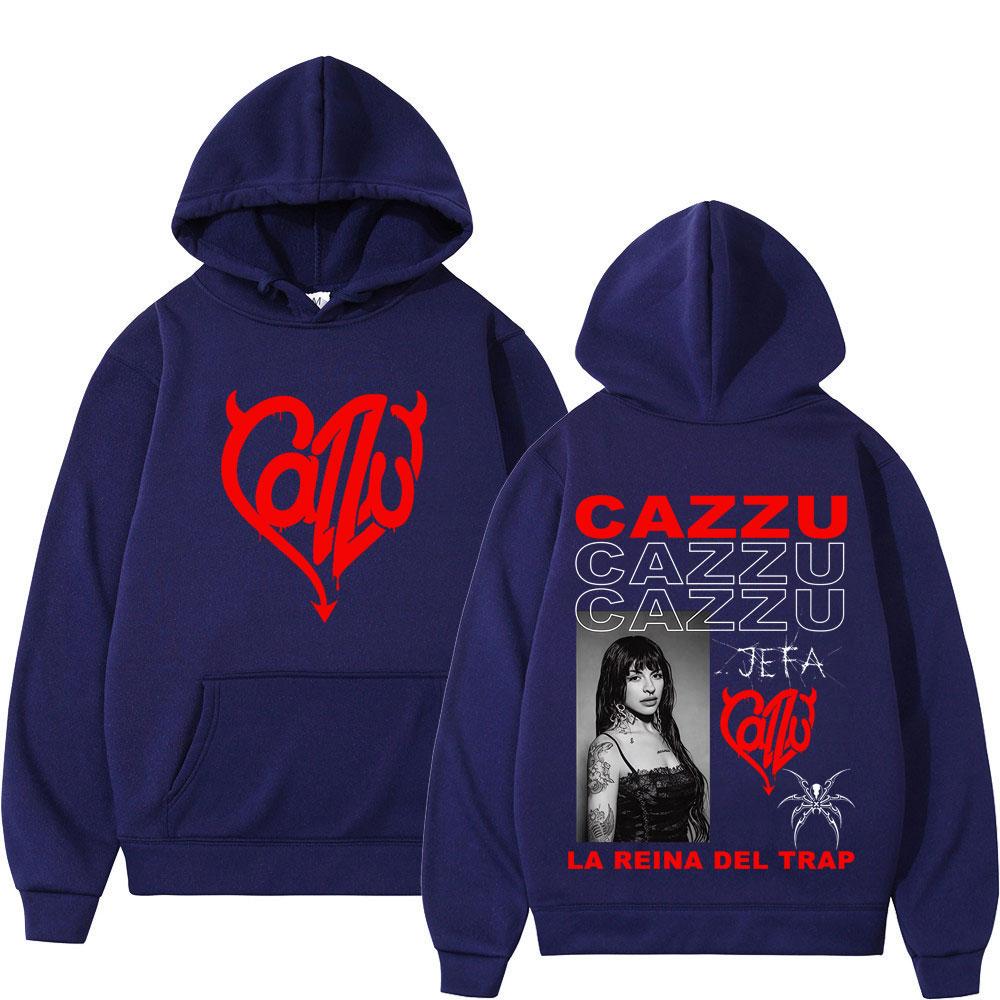 Singer Cazzu 2025 New Album Double-sided Print Hoodie Men Women Fashion Long-sleeved Casual Pullover Streetwear Trend Sportswear