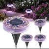 Luce Solare a Disco Mosaico, Illuminazione da Giardino Impermeabile in Vetro, Luci LED Decorative Colorate per Sentieri dal Tramonto all'Alba
