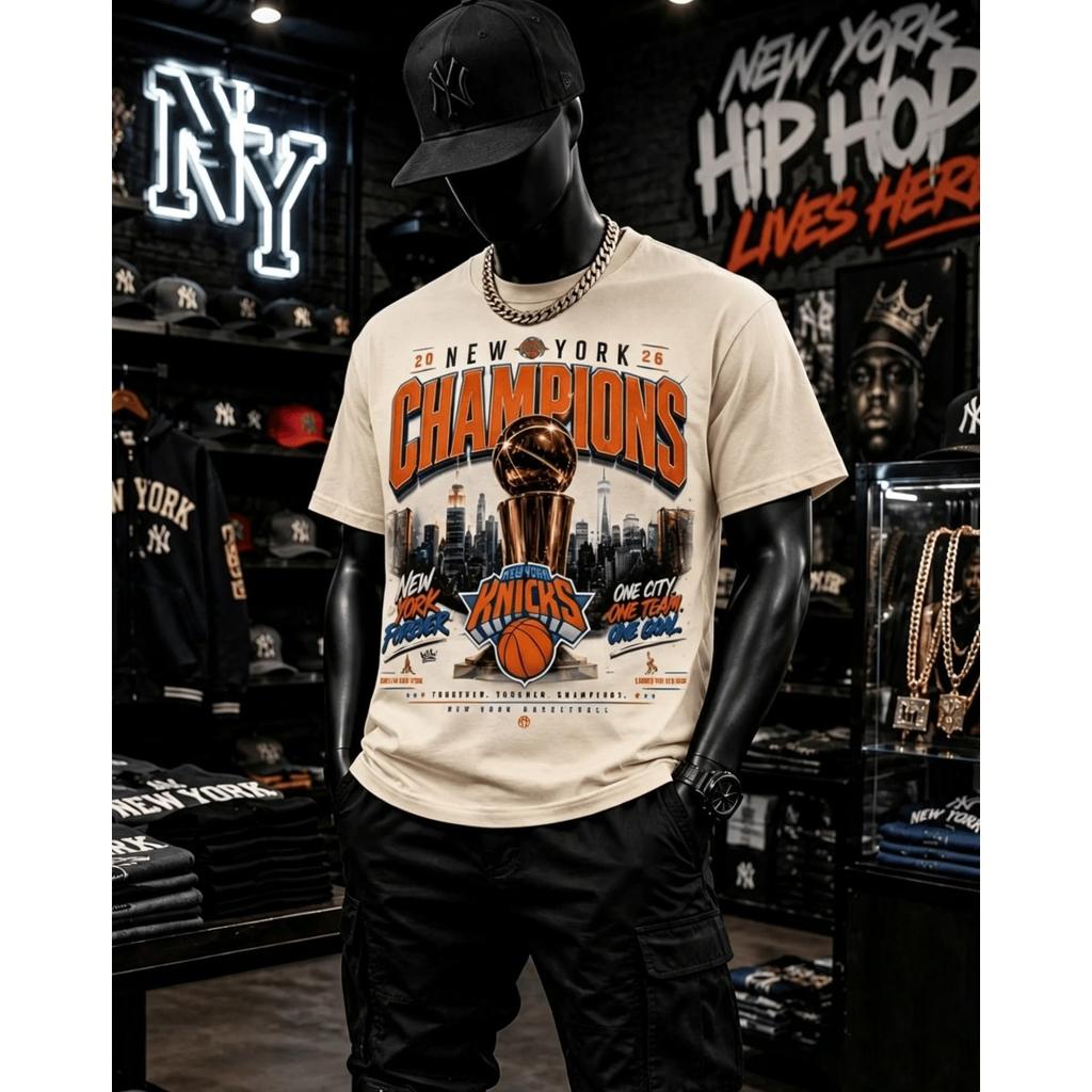 Hot Sale New York Basketball Champions 2026 New T-shirt Men Women Summer New Tee Streetwear Harajuku Fashion Cotton Y2K Loose Casual Oversized Top