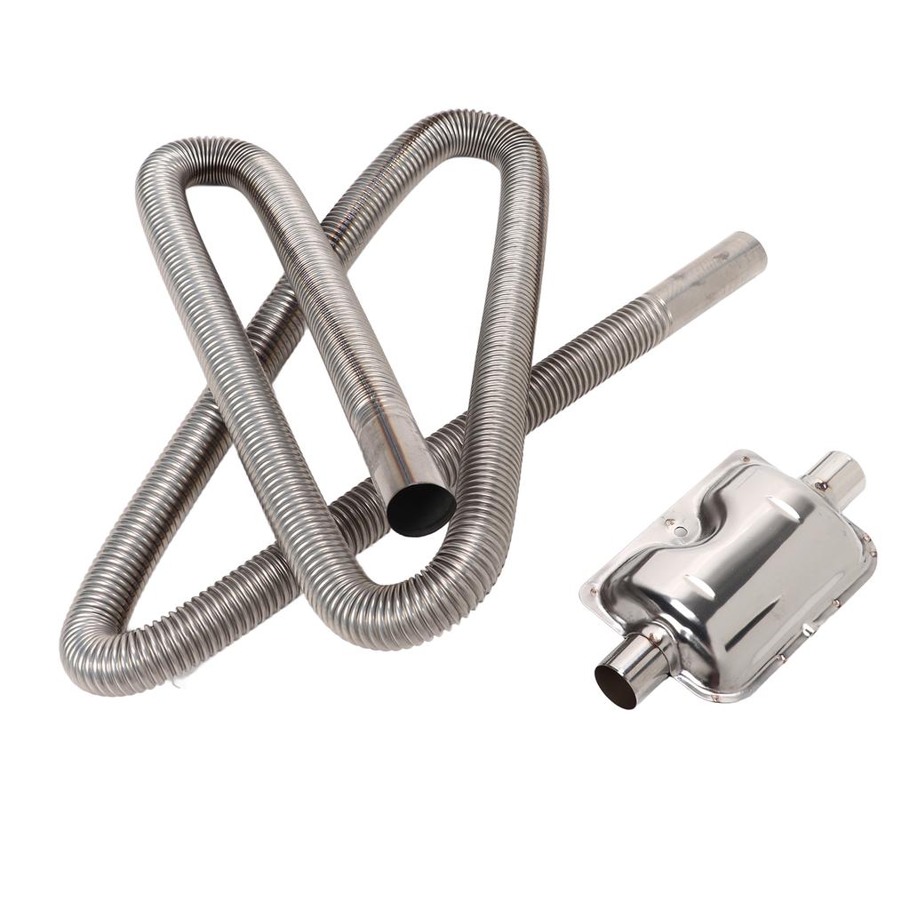 Parkeringsluftvarmer eksosrør med lyddemper Rustfritt stål Drivstofftank Diesel Gassventilslange 2,5 cm