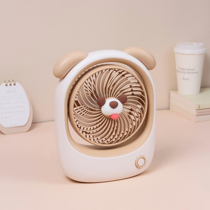 

New Puppy USB Rechargeable 7-inch Portable Quiet Desktop Fan for Dorms and Offices 199x77x242mm бежевий