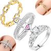 Copper Classic Hollowed Out Full Diamond Womens Ring Non Allergenic and Non Fading Engagement and Wedding Gift