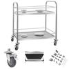 Stainless Steel Waiter Trolley with Rails - 2 Shelves Royal Catering