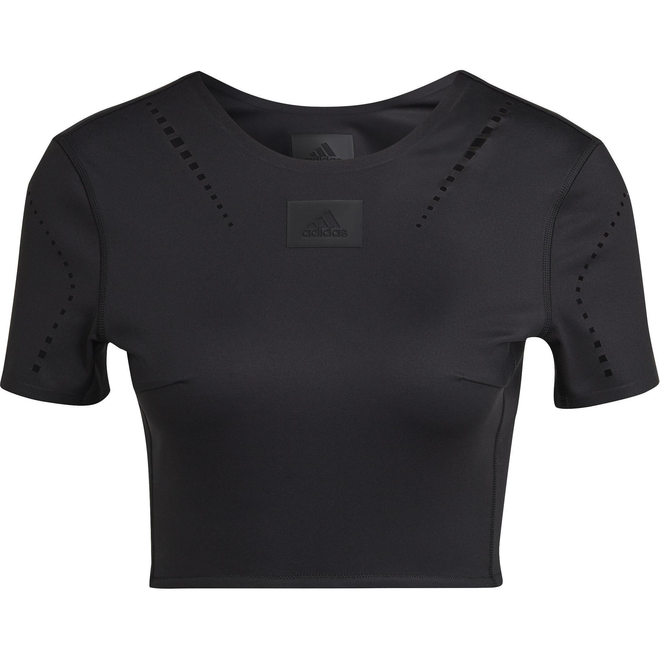 

Adidas W Boa Top Solid Color Hollow Short Sleeve T Shirt Women Tops Black HD8951 XL