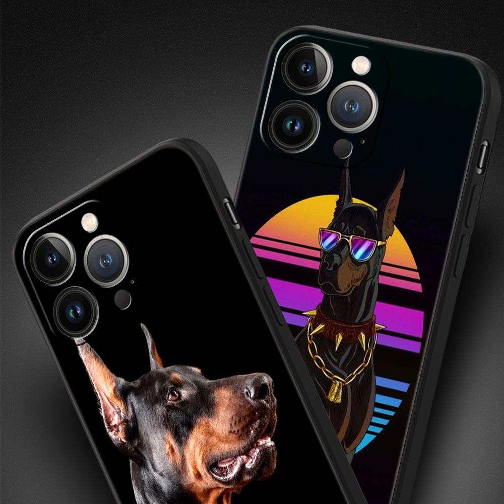 Doberman Dog Phone Case Cover for iPhone 17 16 15 14 13 12 11 Pro Max 17 Air Plus Shockproof Soft TPU Shell Fundas Capas Coque
