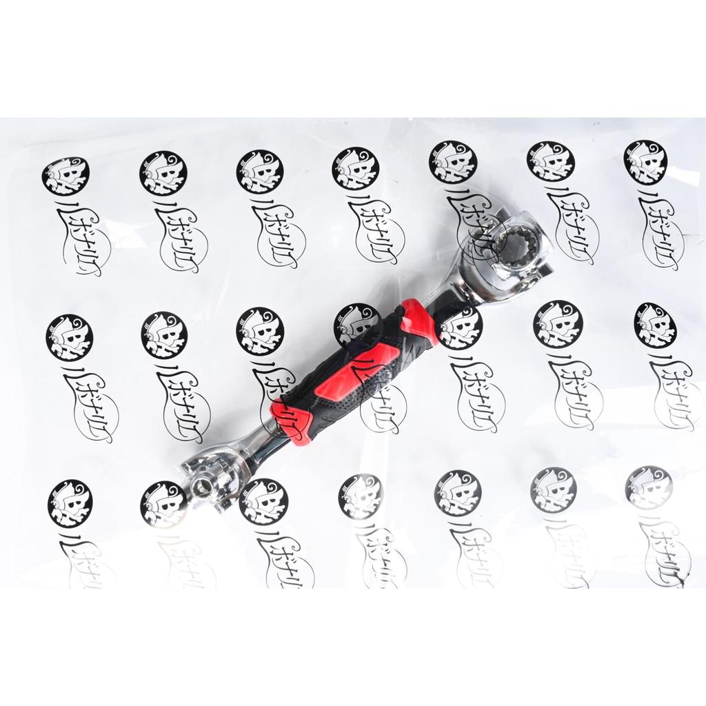 Rubonarie Socket for Car and Motorcycle Tiger Universal Wrench 8-in-1 Wrench, 360° Rotation, 8-21mm, Repairs, Wrench, (Red)