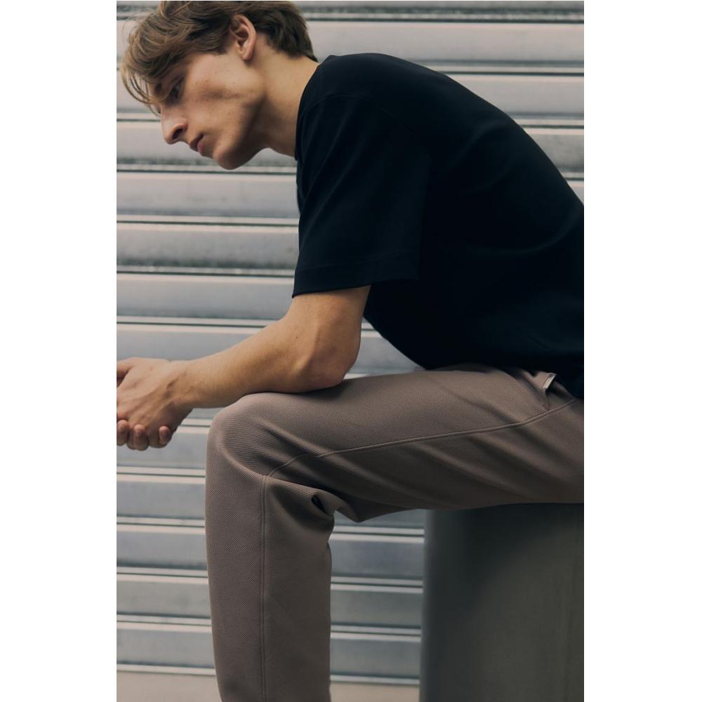 H M sliM Fit Twill Jogger Pants Dark Beige