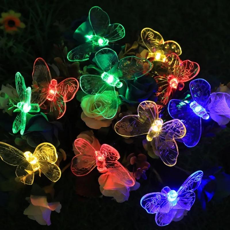 Solar Butterfly Fairy Lights Waterproof Solar String Light for Outdoor Garden Patio Courtyard Party Wedding Scene Home Decor
