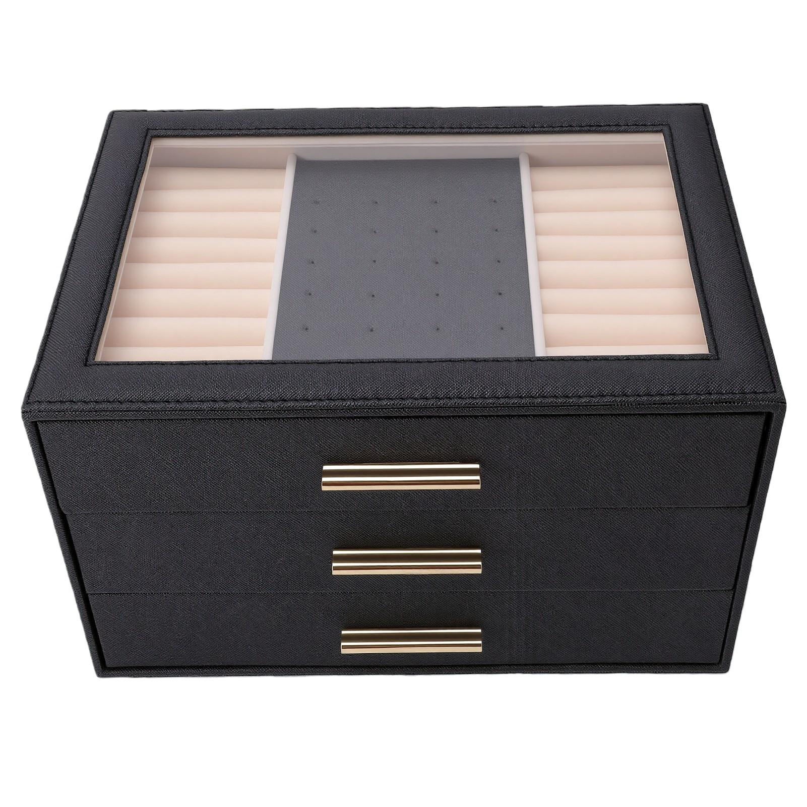 3 Layer Jewelry Box PU Leather