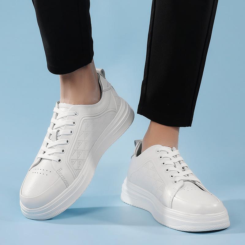 Fashion New Men's Genuine Leather Sneakers Casual Sports Shoes Breathable Comfortable Walking Shoes Fashion Outdoor Slip Resistant Shoes