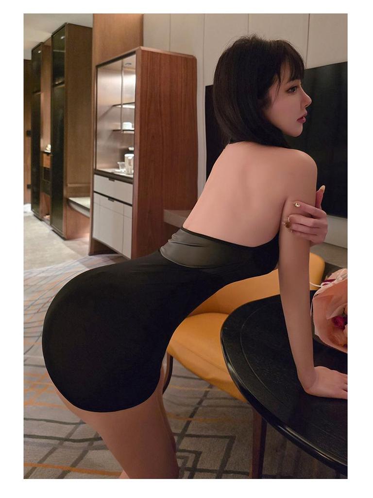 Long Night Sexy Transparent Bodycon Dress: Streamlined See-Through Hip-Hugging Lingerie for Nightclub 1101