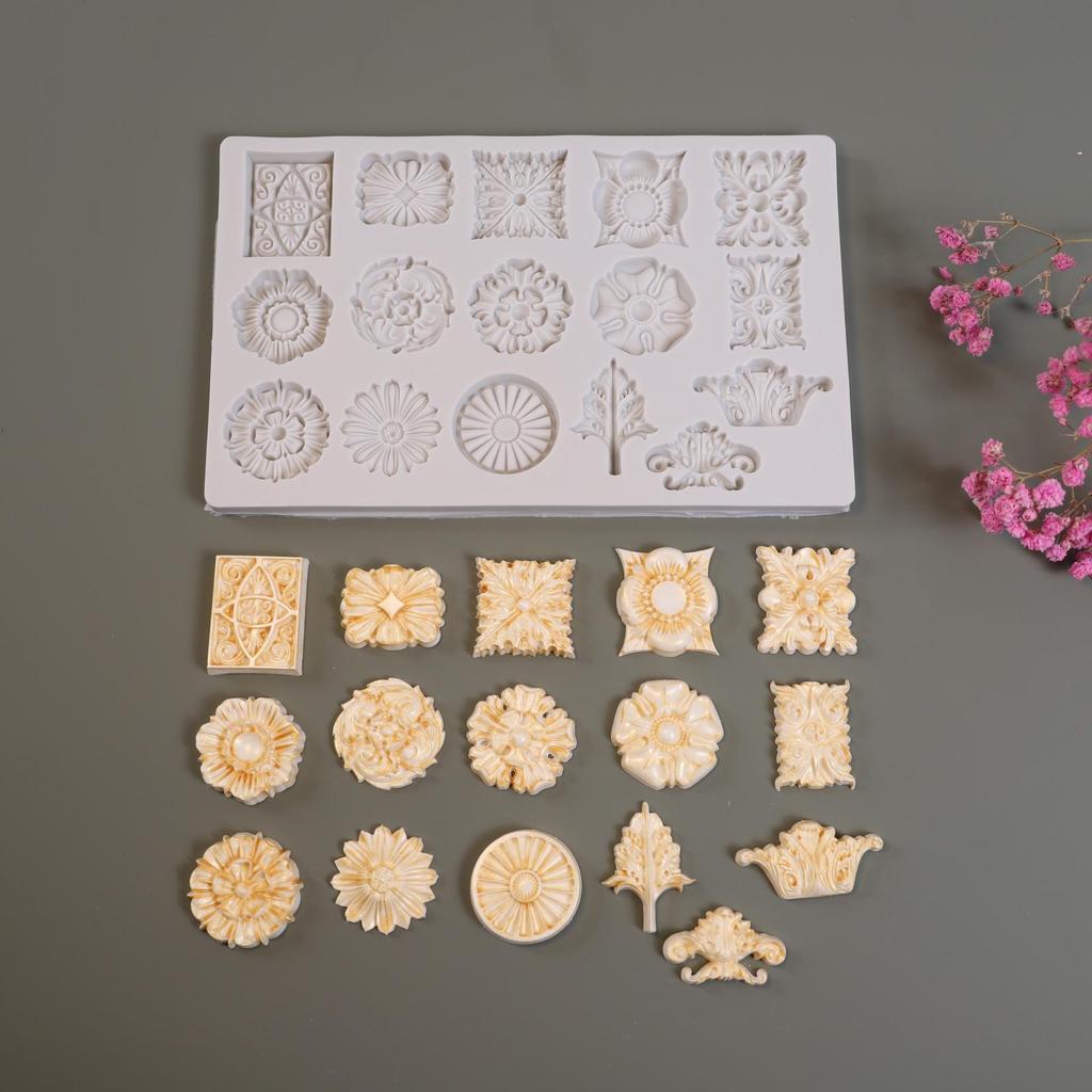 European Retro Gem Silicone Mold for Cake, Fondant, Chocolate, and DIY Candles