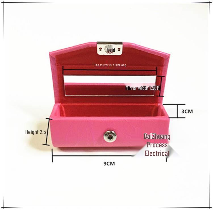 Leather Lipstick Case with Mirror - Portable Gift Storage Box