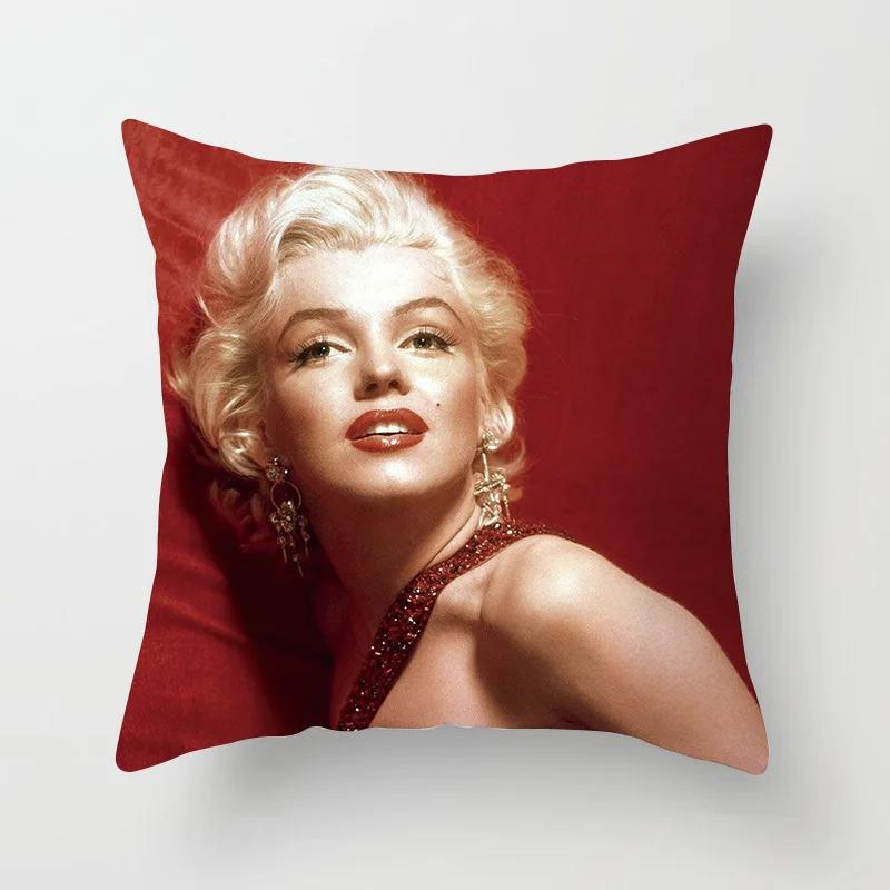 Marilyn Monroe Cushion Cover Decorative Polyester Sofa Throw Pillow Cover Retro Women Super Stars Pillowcase Home Decor 45X45CM