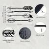 Black Metal Feather Arrows Wall Art Set Rustic Hollowed Sculpture Decor for Home Office Independence Day