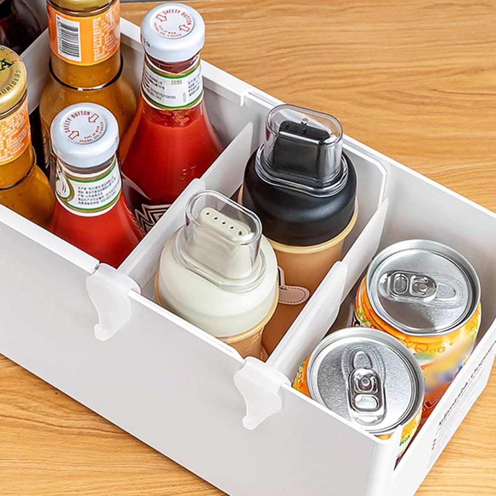 4 Transparent Refrigerator Divider Set, Retractable Refrigerator Side Door Storage Clip, Kitchen Food, Bottles, Storage Divider