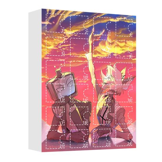 Hazbin Hotel Advent Calendar 24 Day Christmas Countdown Box with Unique Window Design Multifunctional Holiday Decoration for Kids Rooms Houses Cars