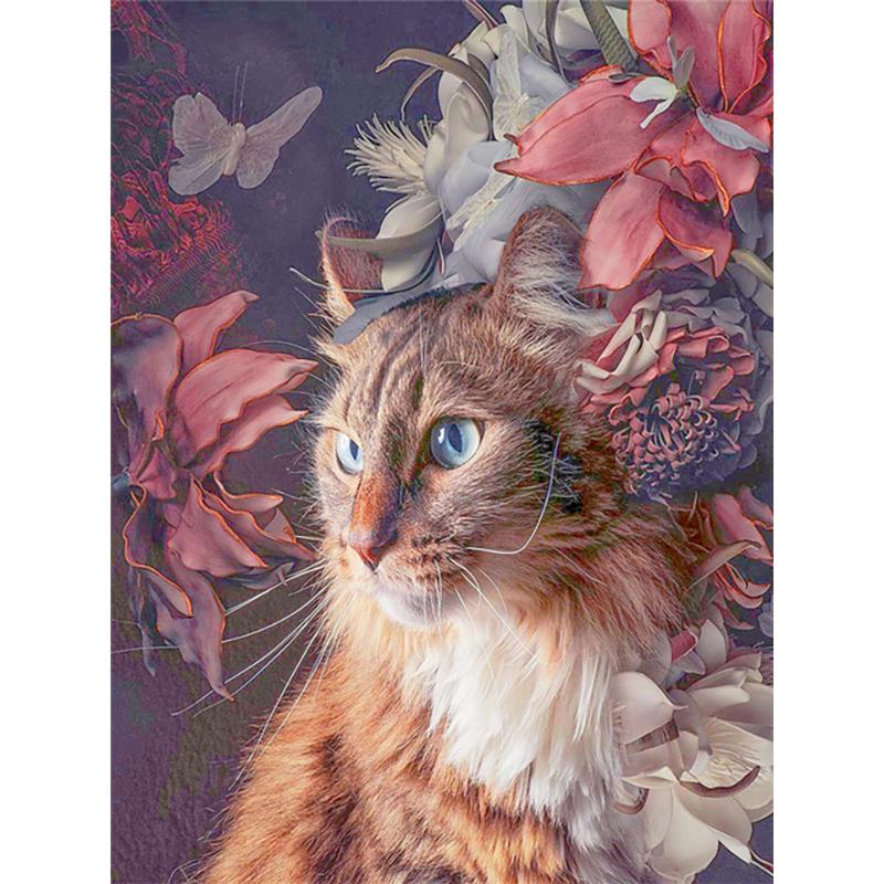Full Round Drill 5D DIY Animals Tiger Diamond Painting Flower Fox Diamond Embroidery Cross Stitch Christmas Decoration