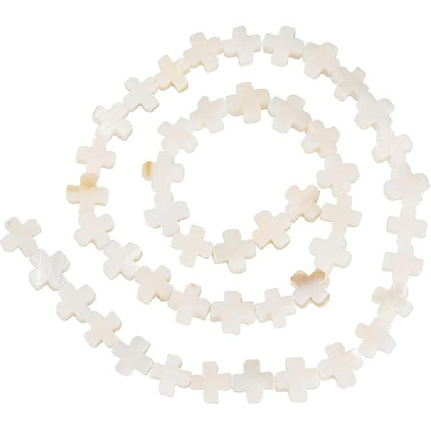 30 Pcs Gemstone Cross Beads Small Cross Crystal Stone Beads Turquoise Cross Beads Small Cross Crucifix Charms for Easter Holiday Bracelet Necklace