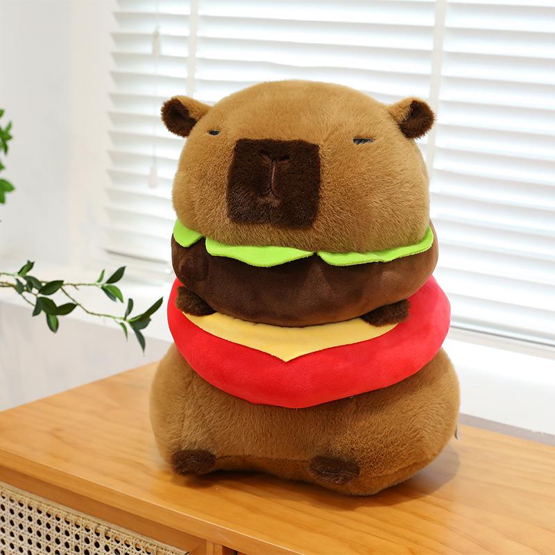 

Capybara Hamburger Plush Toy – Cute Decompression Doll & Birthday Gift 22 cm коричневый
