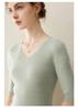 Women's Slim-Fit V-Neck Cashmere Sweater - Flattering Knit Base Layer for Autumn/Winter