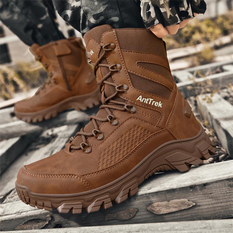 Hiking Shoes Men Outdoor Anti-slip Breathable Comfortable Casual Sports Shoes Men Thick-soled Shock-absorbing Combat Boots Men