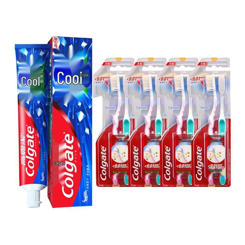 Набор: Зубная паста Colgate Ice Cool Mint и Тонкая мягкая зубная щетка