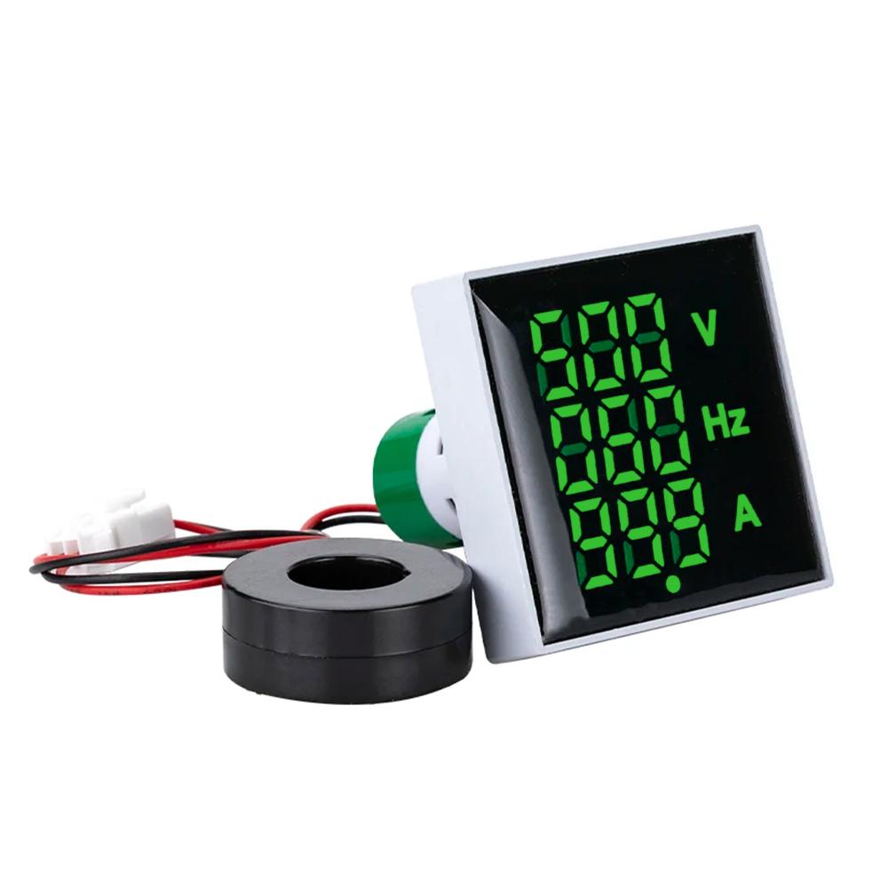 3 In 1 LED Digital Voltage Current And Frequency Meter AC 60-500V 0-100A  for Equipment Failure Construction Signal Indicators