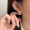 Pearl Bow Stud Earrings Women's Light Luxury Niche Design Earrings New Earrings