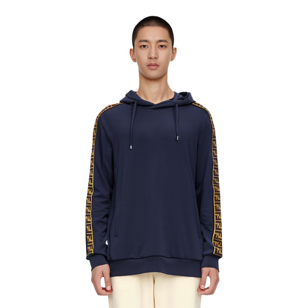 FENDI Sweatshirts Men's Blue Hooded Moderate Regular FY0870A1EGF0QA2
