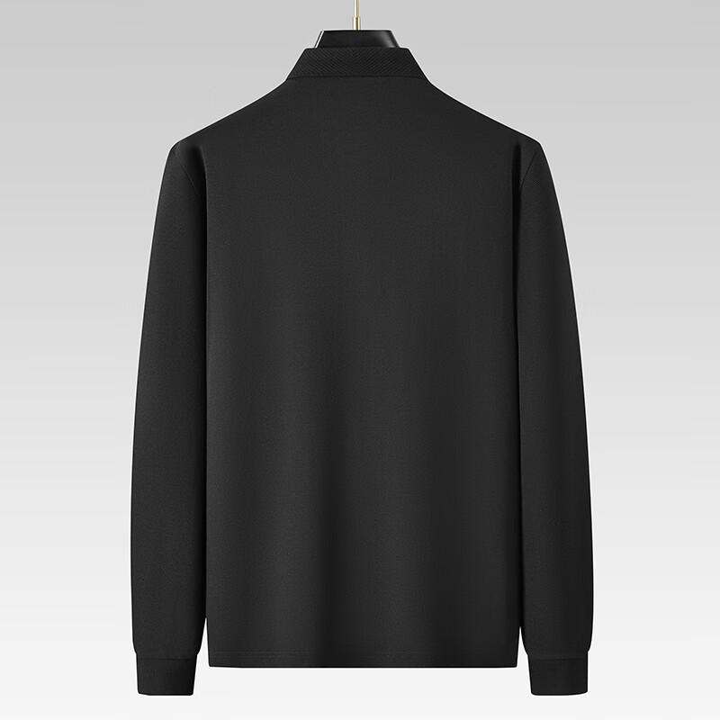 Dibenze Men's Plus Size Long Sleeve Polo Shirt