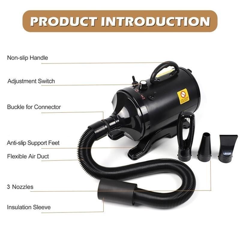 6800W Power Hair Dryer Pet Blew for Dog Cat Grooming Warm Wind Fast Pet Blower Dryer (Blow&Suction 2in1)