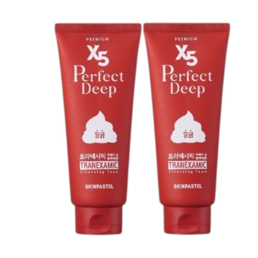 

SkinPastel Premium X5 Perfect Deep Tranexamic Cleansing Foam [Set of 2] - Brightening & Dark Spot Correcting Facial Cleanser 160ml x 2pcs