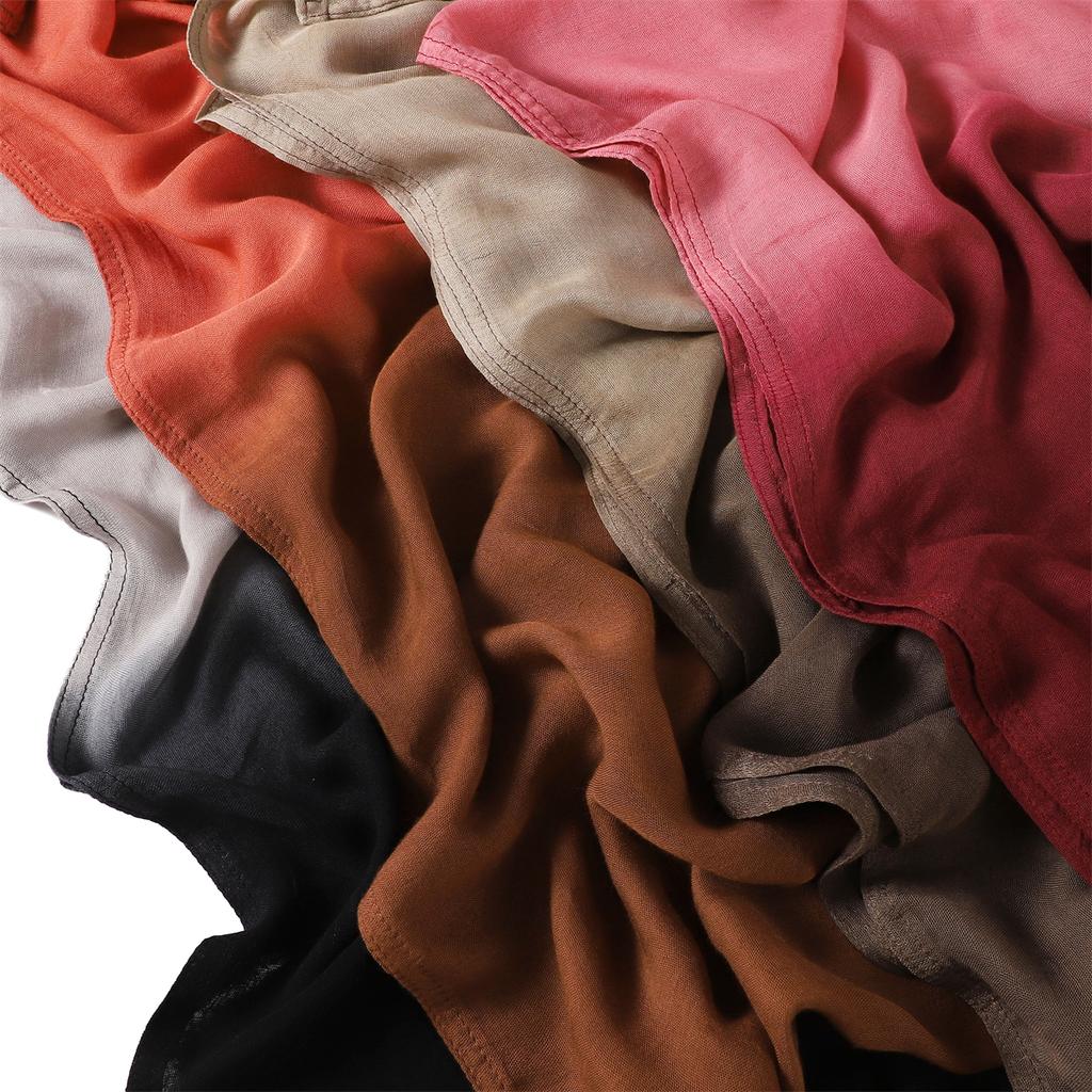 12PCS/LOT Gradiente Cotton Rayon Hijab Scarf High Quality Plain Soft Ombre Muslim Woman Modal Shawls Headscarf Headwraps