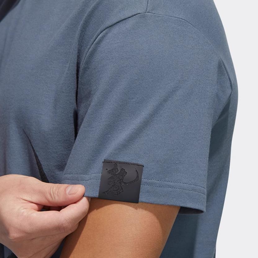 Adidas Sports Style Round Neck Short Sleeve T-Shirt Men Tops Trace-Blue FM9350