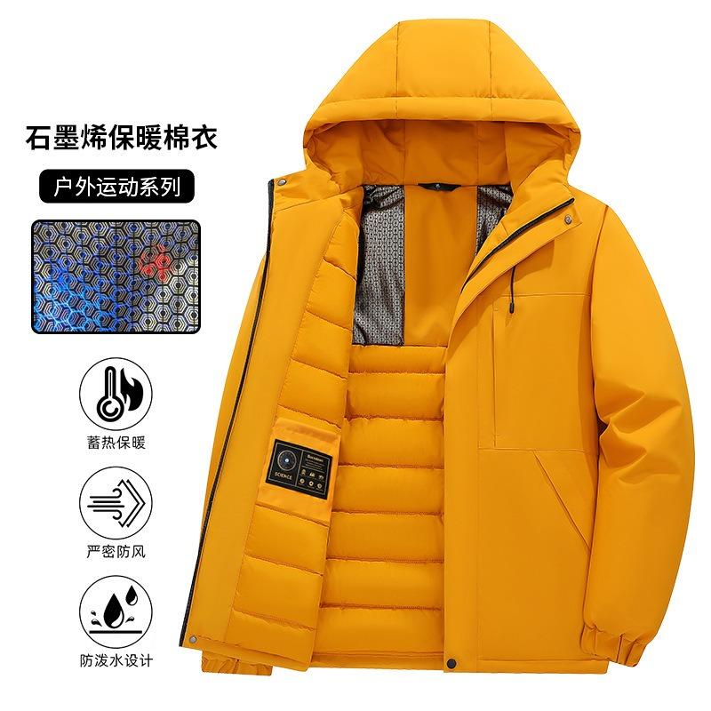 Graphene cotton-padded clothes, warm cotton-padded clothes, winter new thickened cotton-padded jackets, outdoor jackets, casual versatile jackets