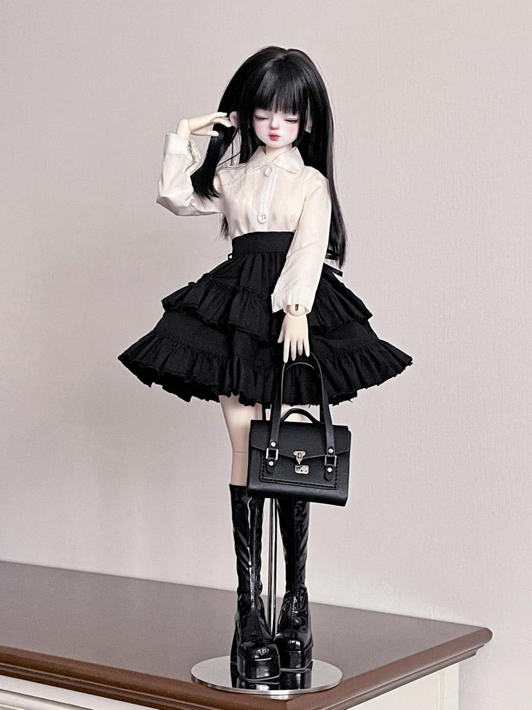 HAMRETHYPPZ BJD Ball Jointed Doll Dress Doll Costume Doll Maid Clothes Ball Jointed Doll Dress Up Spring Cute Elegant Black Lolita Dress for BJD Dolls