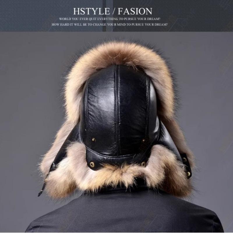 Autumn and Winter Imitation Fox Hair Hat Raccoon Hair Imitation Fur Men's Ear Protection Thickened Warm Snow Hat Cold Protection