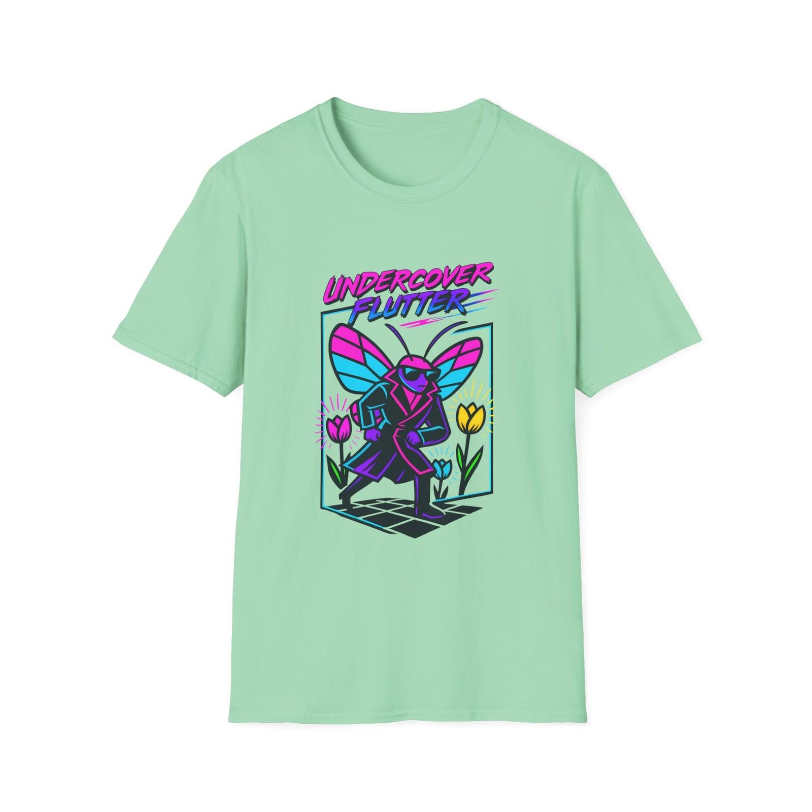 Unisex Softstyle T-Shirt Mens Womens Tees Top Neon Butterfly Trench Coat Tulips Retro Streetwear 2XL