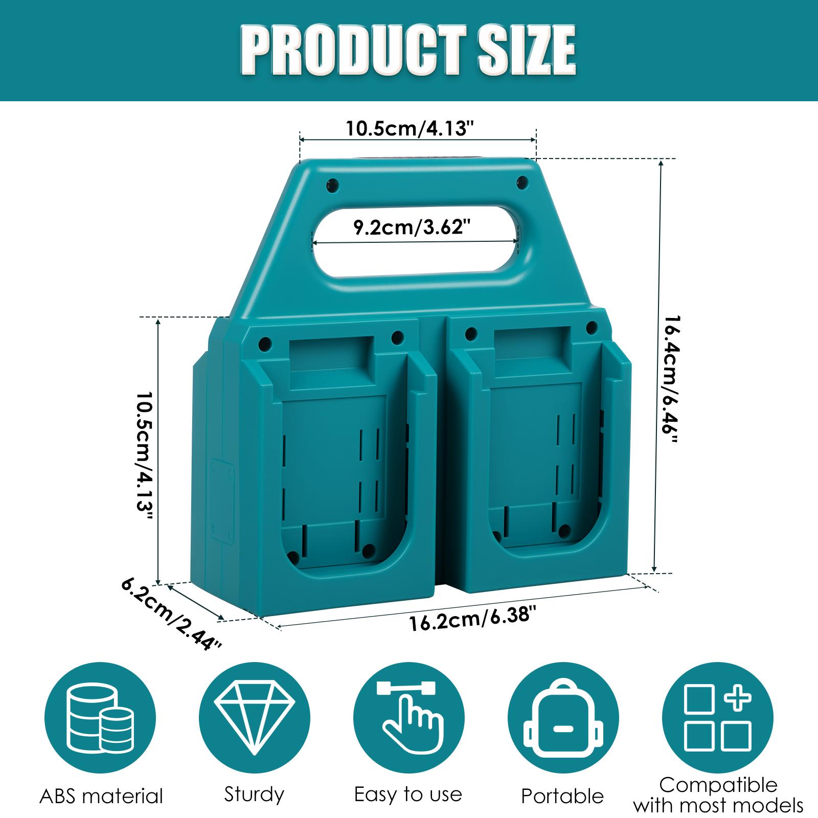 

6/4 Slot Battery Holder for Makita 18V&14.4V Portable and Rugged Battery Case Compact Organizer for Easy Storage and Transport