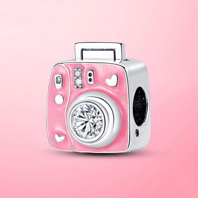 Breloques de voyage en argent Sterling 925, petite fille, ballon, avion, appareil photo, perles breloque adaptées aux bracelets originaux pour femmes, bijoux