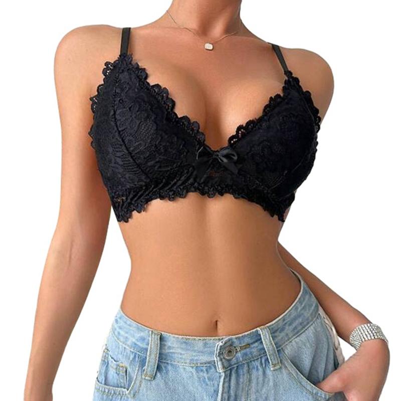 

Женский кружевной бюстгальтер-слинг, спинка-сетка, украшение в виде бабочки XL