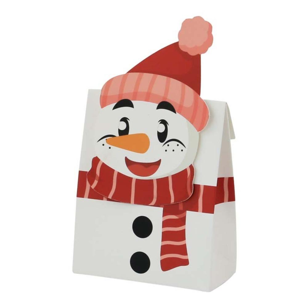 

10 шт. Рождественские подарочные коробки Крафт-бумага Пакет для упаковки печенья для вечеринки Украшение для рождественской вечеринки Snowman