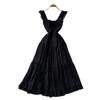 French Romantic Style Suspender, Playful Sleeveless Dress, Women's Summer Strap, Waist and Thin A Word Cake Skirt, Vacation Style
