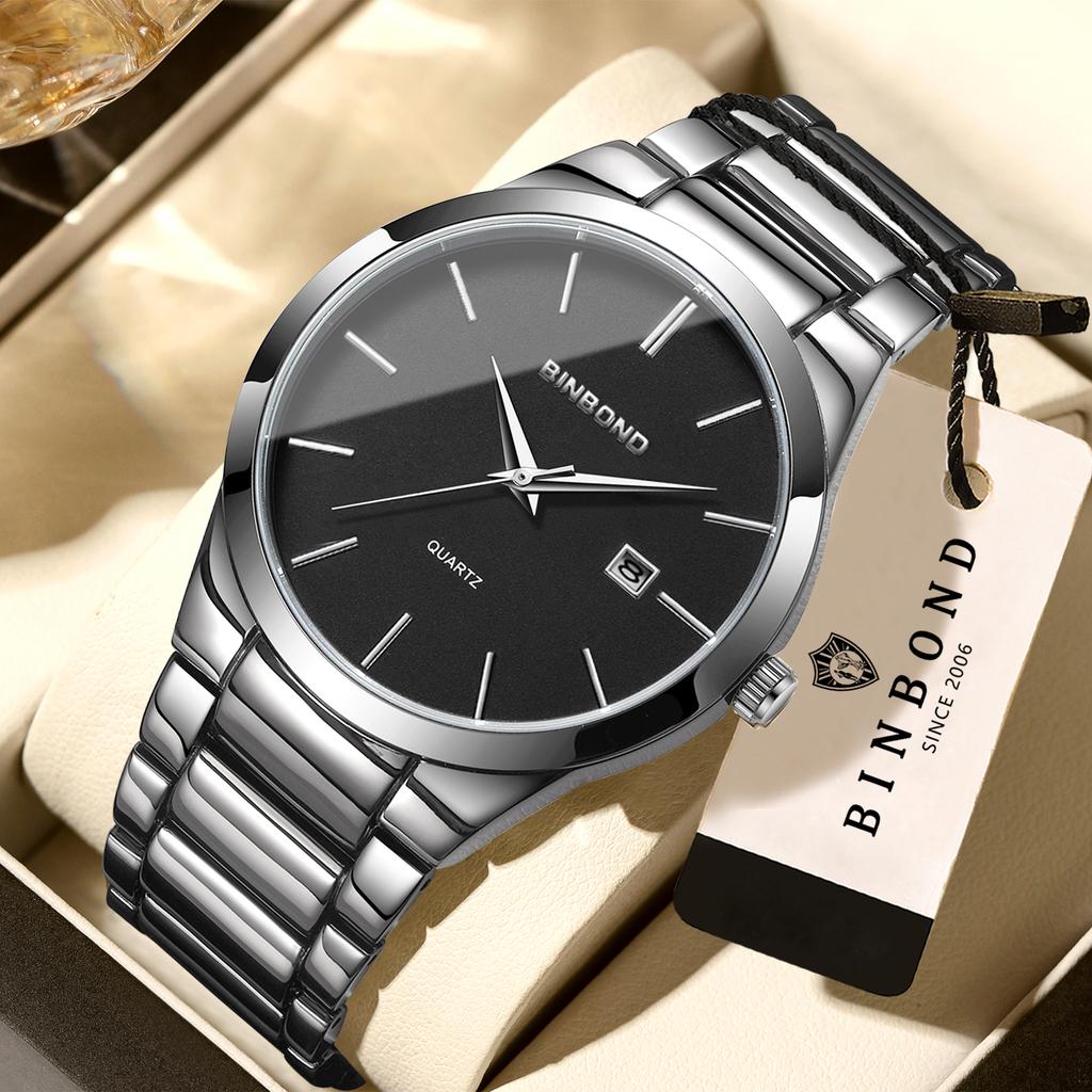 BINBOND Precise Quartz Wristwatches For Men Luxury Luminous Waterproof Auto Date Durable Men's Watch Casual Reloj Free Ship
