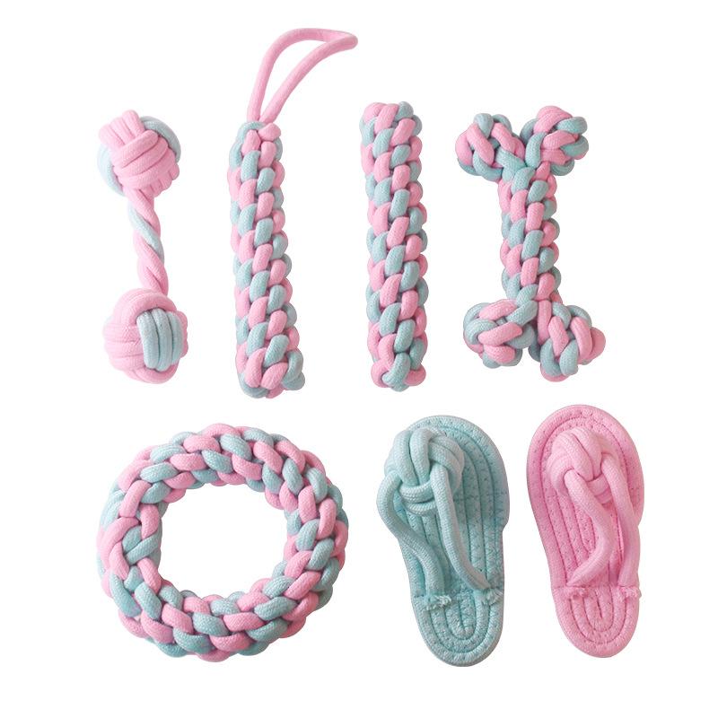 Candy-colored, Chewable Cotton Rope Teething Toy Set, Pet Gnawing, Dog Chewing Toy, Pet Teething