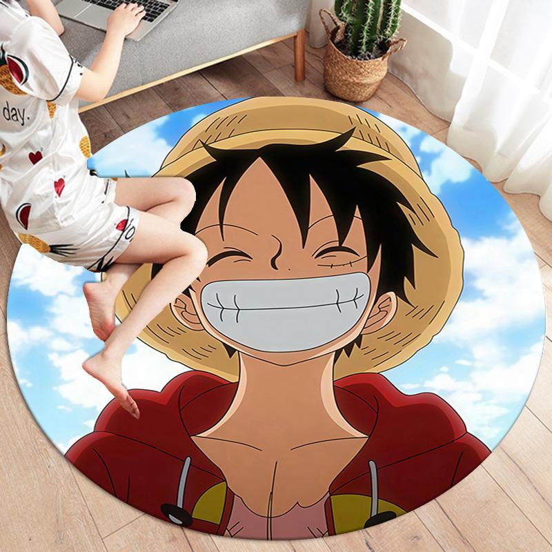 Monkey D Luffy Round Area Rug Carpet Rug For Living Room Bedroom Sofa Playroom Decor Nonslip Floor Mat
