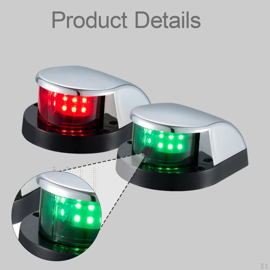 2 Pieces Boat Navigation Light Accessory IP67 Waterproof Sturdy Bass High Visibility Marine Lamp